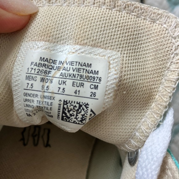 🩵DEC 3 day sale🩵CONVERSE ALL STAR Tiffany Blue sneakers Women 9.5 / Mens 7.5 - Picture 4 of 4